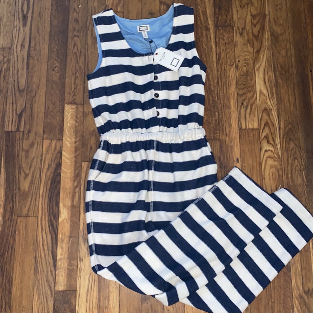 Navy & Cream Stripe Jumpsuit